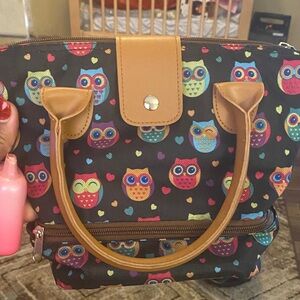 Colorful Owl Print Mini Bag